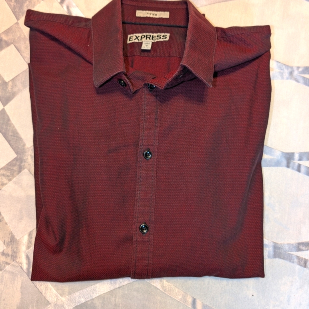 Express Men's Burgundy Shirt